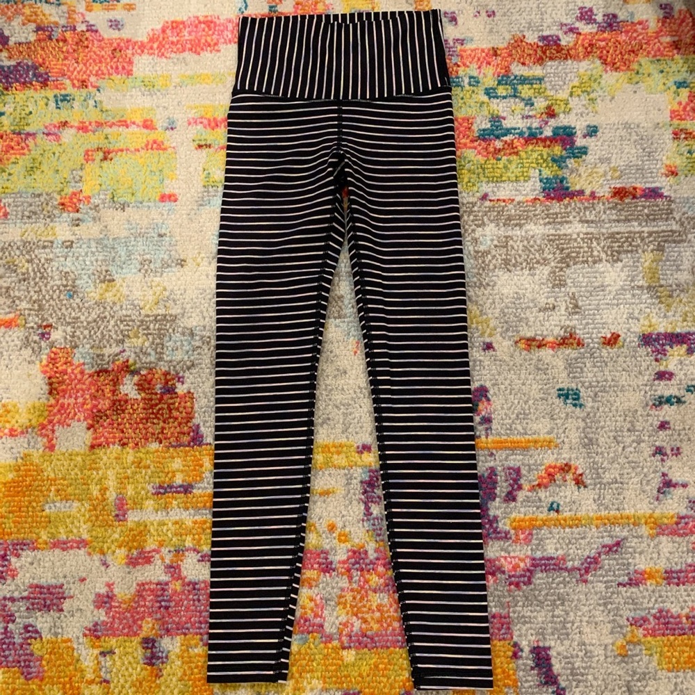 Ivivva by Lululemon Rhythmic Tight Hi Rise Wunder Under Parallel Stripe